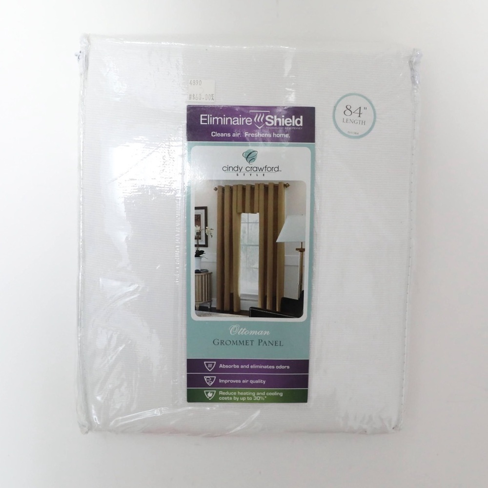 New Cindy Crawford Ottoman Grommet Panel Pureti Cool White 84 Eliminaire Curtain